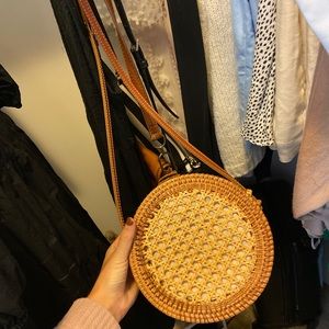 Rattan cross body bag